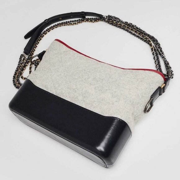 Chanel Grey/Blue/Red Quilted Wool and Leather Medium Gabrielle Hobo Bag - Picture 3 of 10